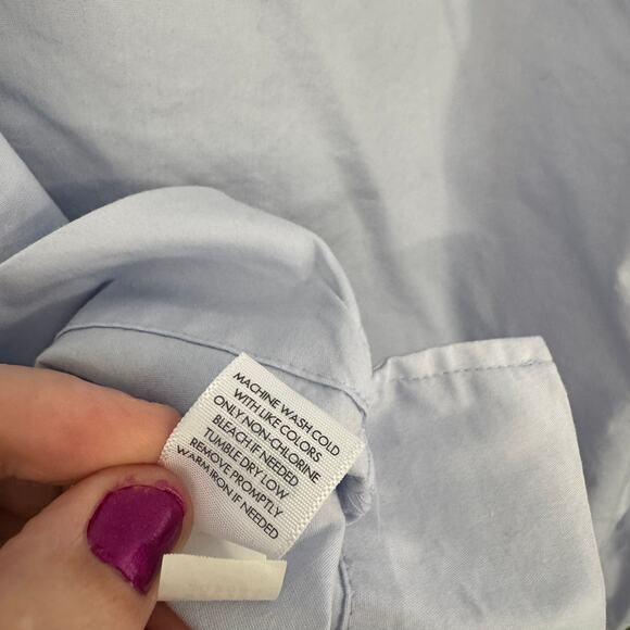 J.Jill Light Blue Long Sleeve Button Down Top Size Large Spandex Blend - Picture 6 of 6